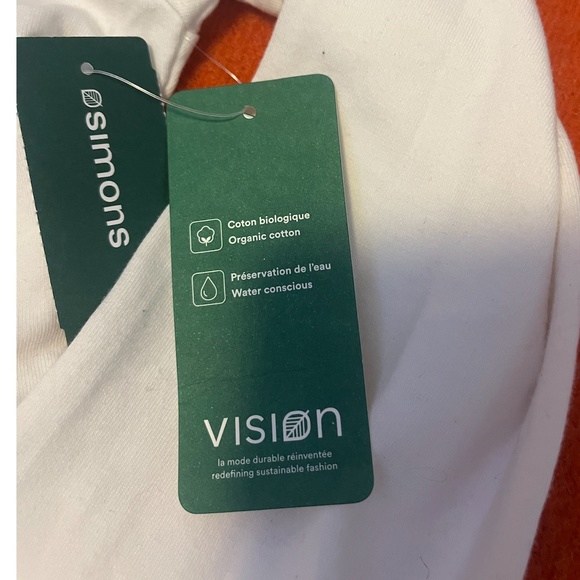 White eco-friendly organic cotton open back long sleeve bodysuit NWT - Picture 4 of 11